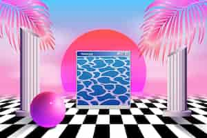 Vecteur gratuit fond de vaporwave vintage réaliste