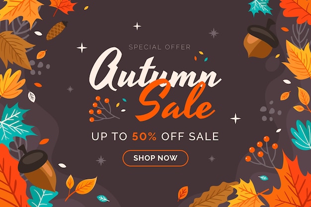 Fond De Vente D'automne Plat