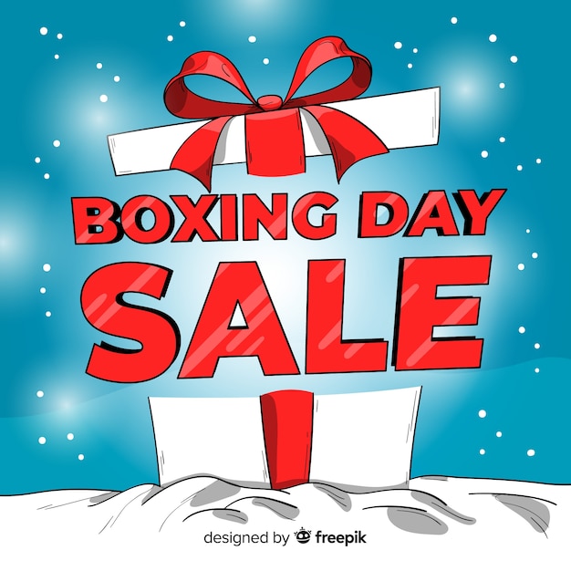 Vecteur gratuit fond de vente big box boxing day