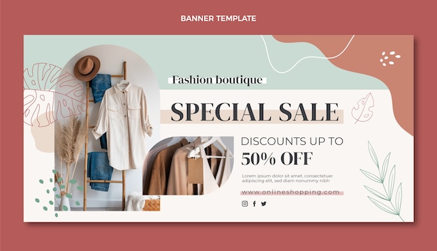 Fond de vente boutique minimal design plat