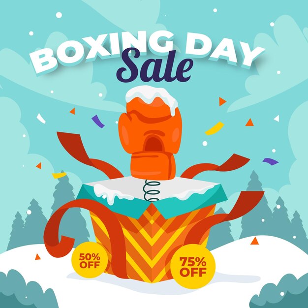 Vecteur gratuit fond de vente de boxe plat dessiné à la main