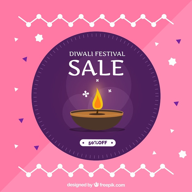 Fond De Vente Diwali Avec Bougie