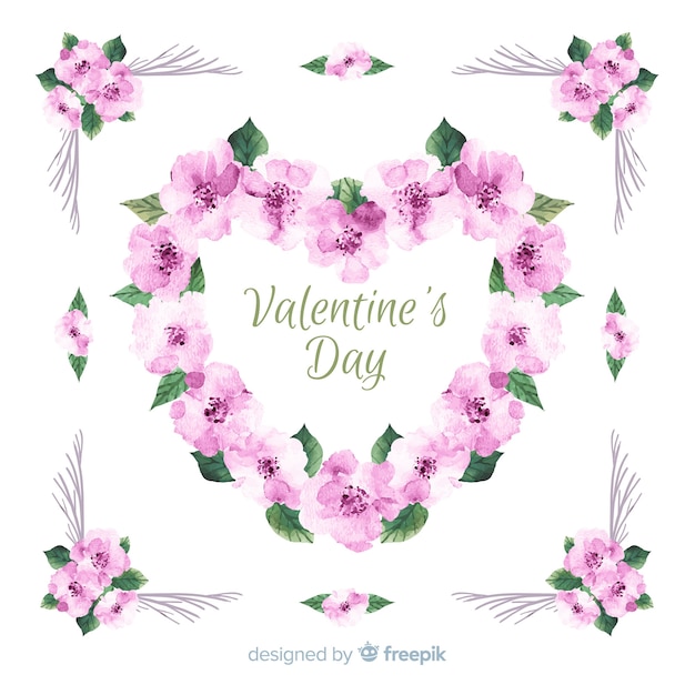 Vecteur gratuit fond de vente floral saint-valentin