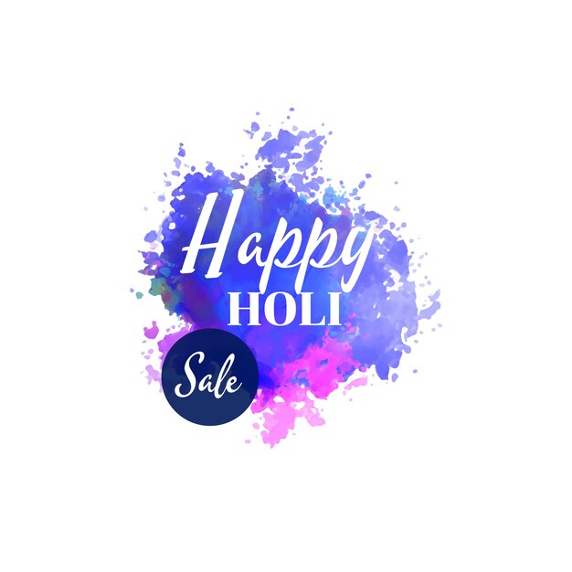 fond de vente heureux holi avec splash aquarelle