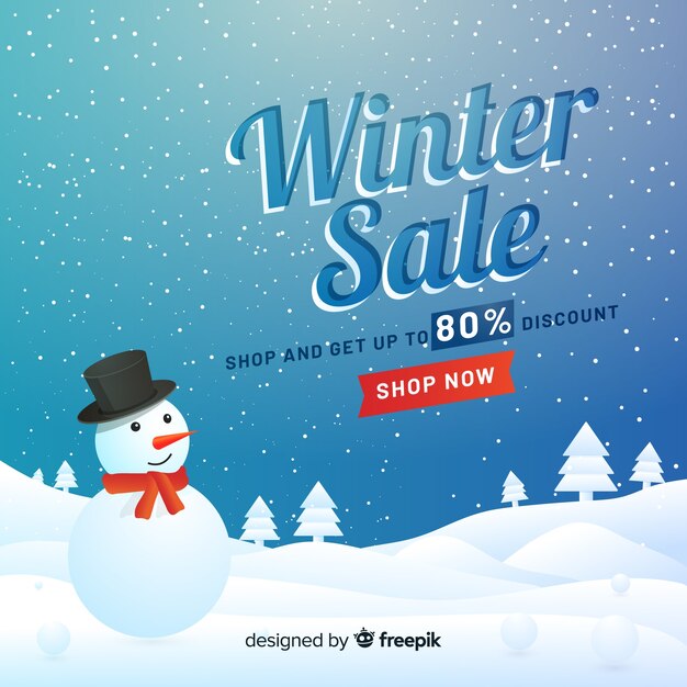 Fond de vente d&#39;hiver réaliste