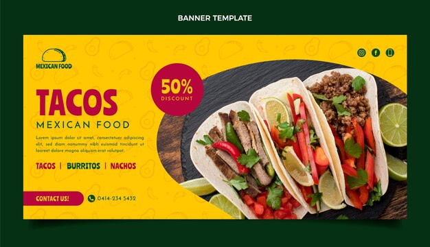 Vecteur gratuit fond de vente de nourriture mexicaine design plat