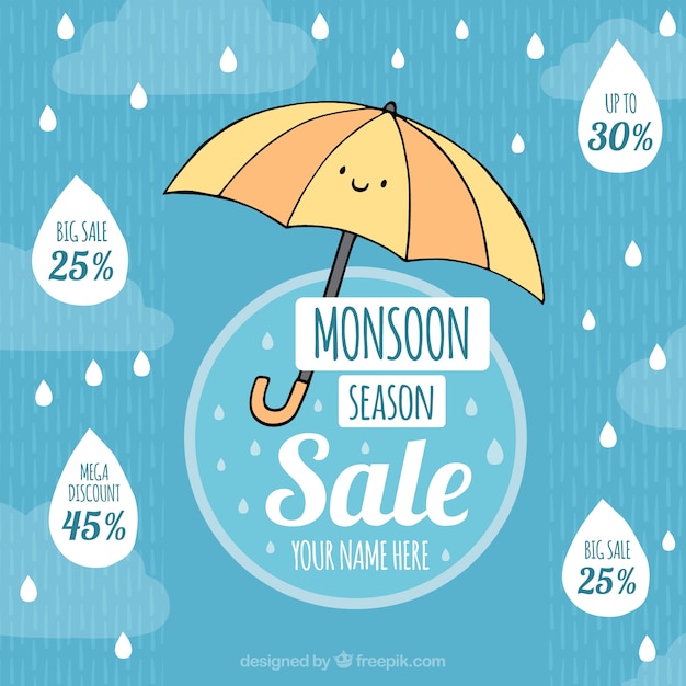 Fond De Vente De Saison De Mousson