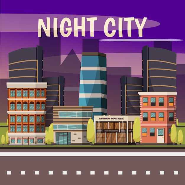 Fond de ville de nuit