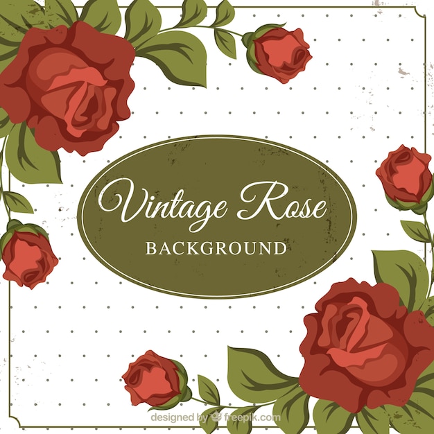 Vecteur gratuit fond vintage de jolies roses