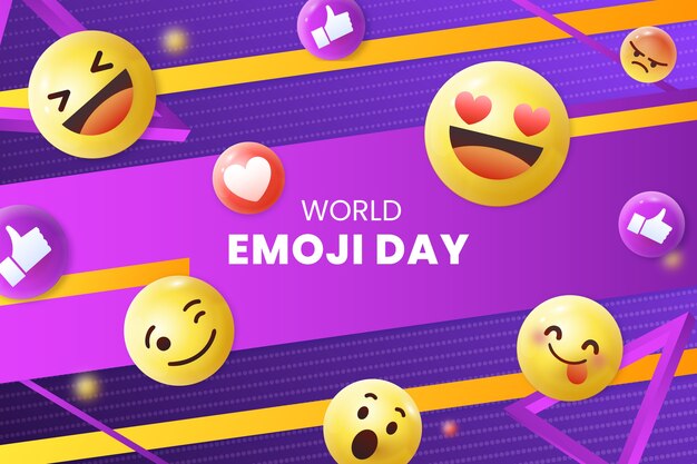 Fond violet de la journée mondiale des emoji dégradé