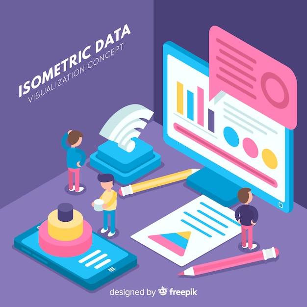 Fond De Visualisation De Données Isométrique