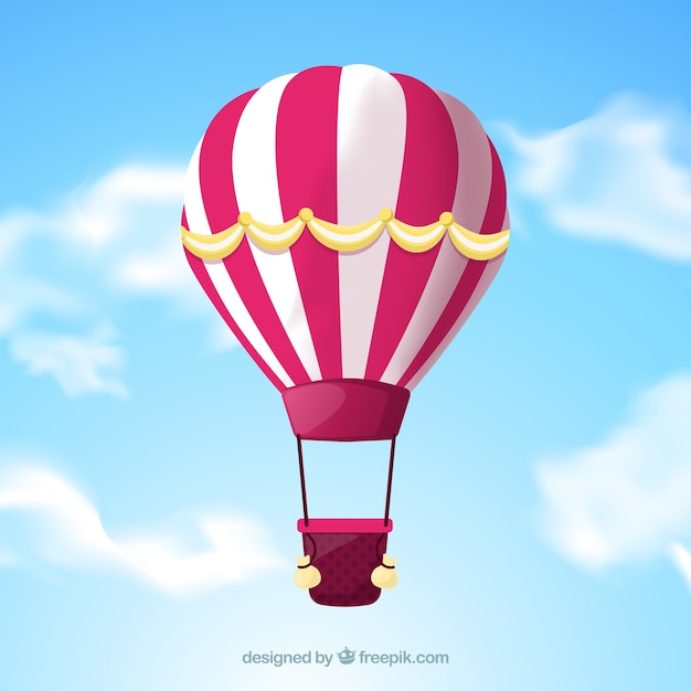 Vecteur gratuit fond de voyage de montgolfière