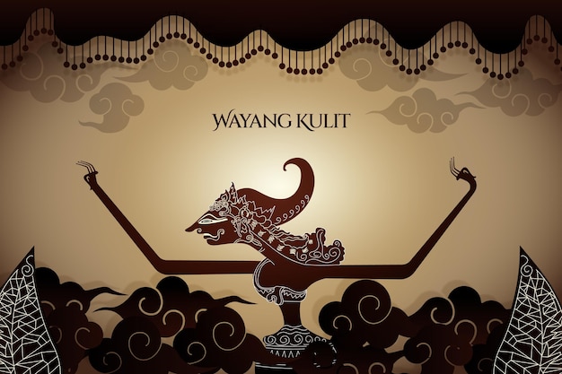 Vecteur gratuit fond de wayang kulit