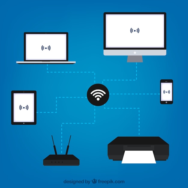 Fond Wifi Avec Appareils électroniques Connectés