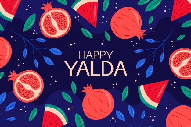 Vecteur gratuit fond de yalda design plat