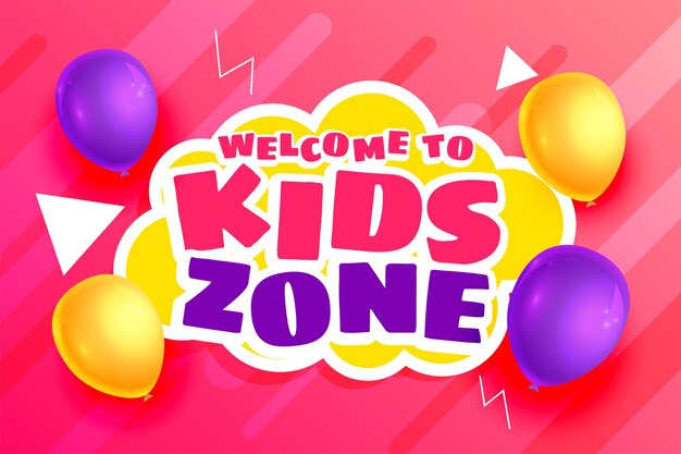 Fond de zone enfants avec des ballons