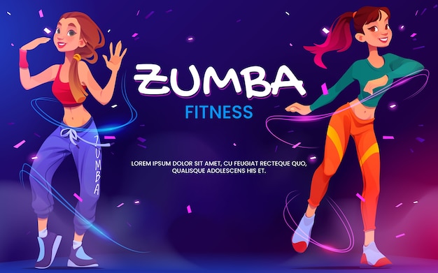 Vecteur gratuit fond de zumba de style dessin animé