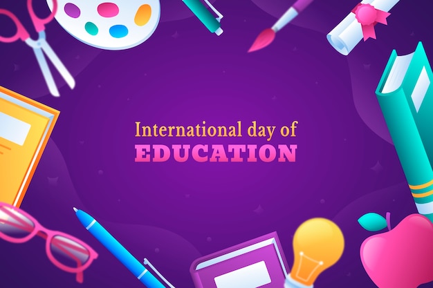 Vecteur gratuit fondation de la journée internationale de l'éducation