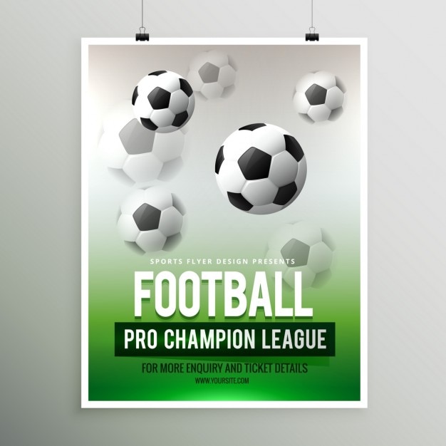 Vecteur gratuit le football pro championnat de ligue modèle flyer