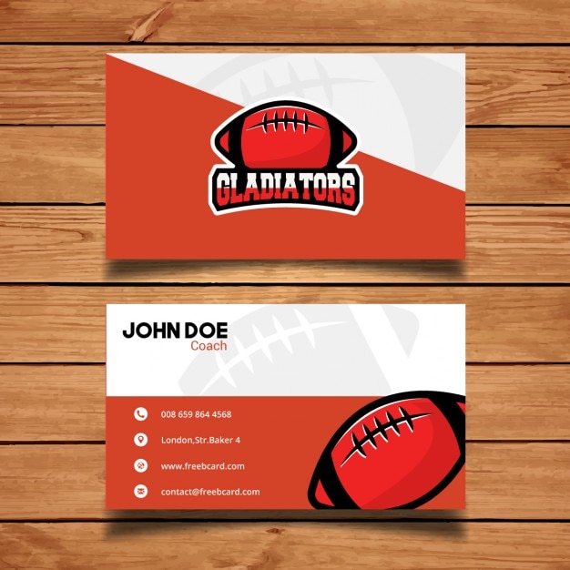 Vecteur gratuit le football rouge carte de visite