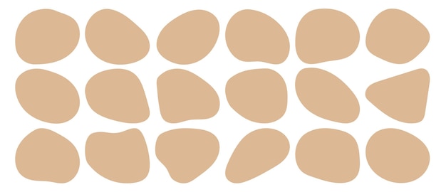 Forme de blob organique avec illustration vectorielle abstraite de forme irrégulière caillou ovale aléatoire pierre asymétrique ronde amibe blot graphique simple coloré géométrique