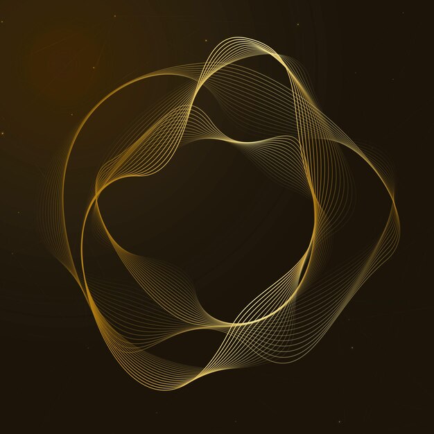 Forme de cercle irrégulier de vecteur de technologie d'assistant virtuel en or