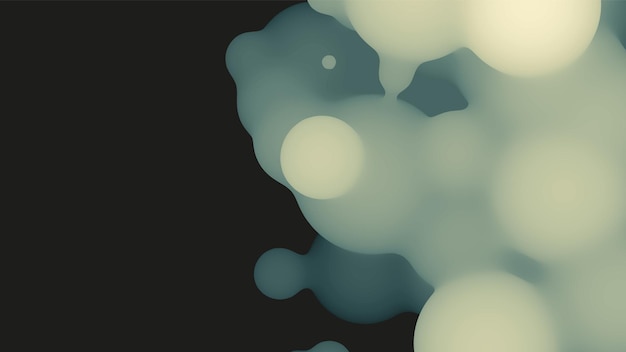Vecteur gratuit forme fluide 3d abstraite avec des boules vert clair.