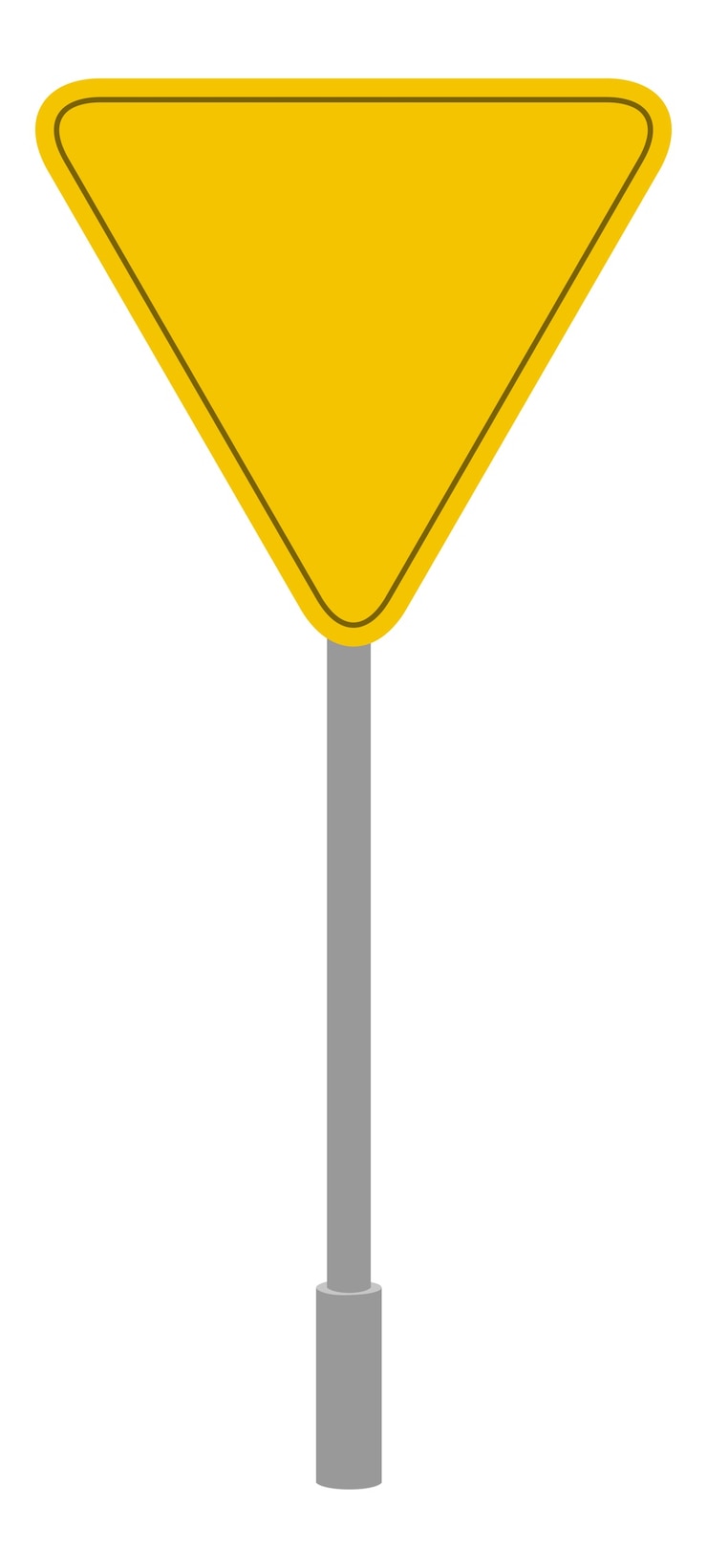 Vecteur gratuit forme géométrique de signe de route jaune, icône isolé de dessin animé de symbole de trafic triangulaire