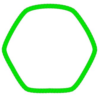 Forme hexagonale, cadre vectoriel de corde verte pour la conception de votre élément
