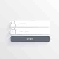 Vecteur gratuit forme minimale connexion interface utilisateur design avec des ombres