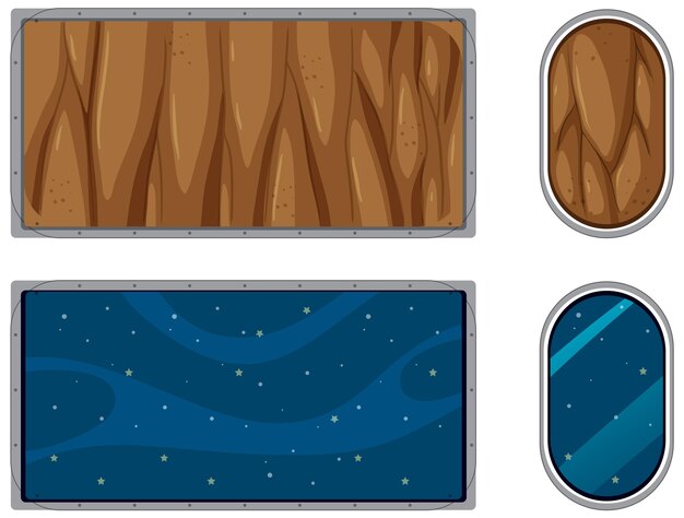 Forme rectangle et capsule avec motif galaxie
