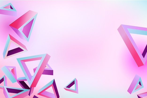 Forme de triangle 3D dans le thème des couleurs vives pour le papier peint