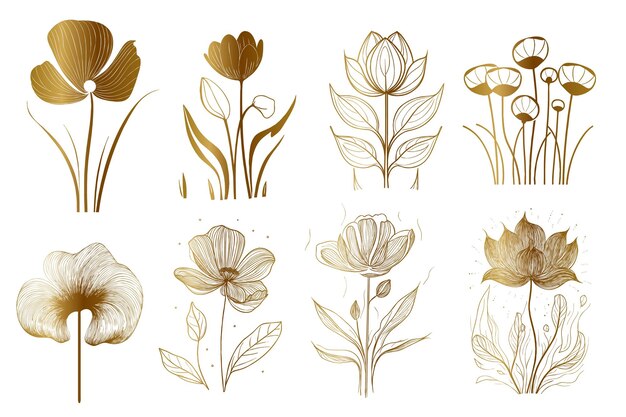 Vecteur gratuit forme vectorielle collection florale dessinée à la main