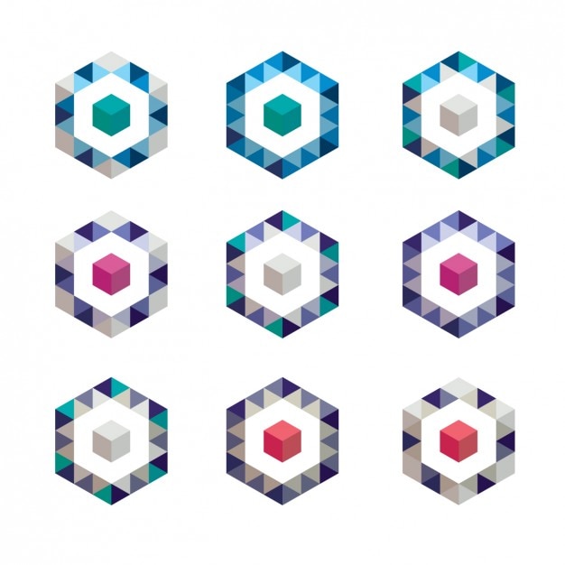 Vecteur gratuit des formes colorées en polygones