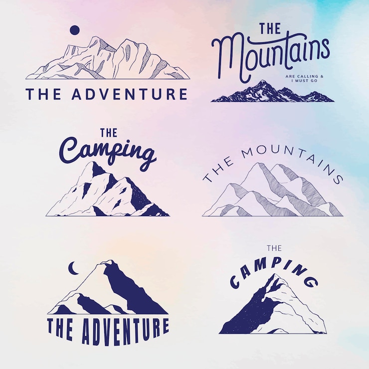 Vecteur gratuit formes de montagne pour logo