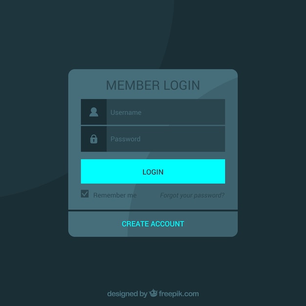 Vecteur gratuit formulaire de connexion au design plat