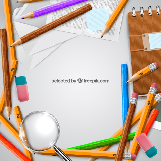Vecteur gratuit fournitures de bureau