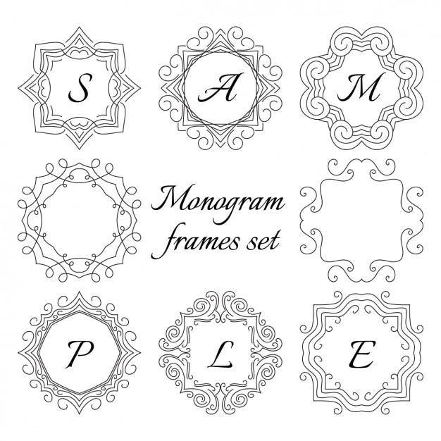 Vecteur gratuit frame set monogram