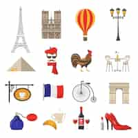 Vecteur gratuit france icons set