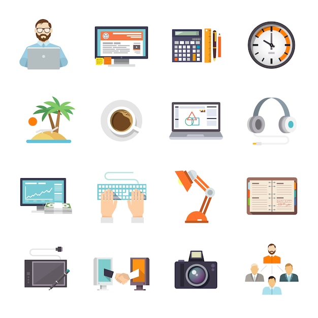 Vecteur gratuit freelance icon flat