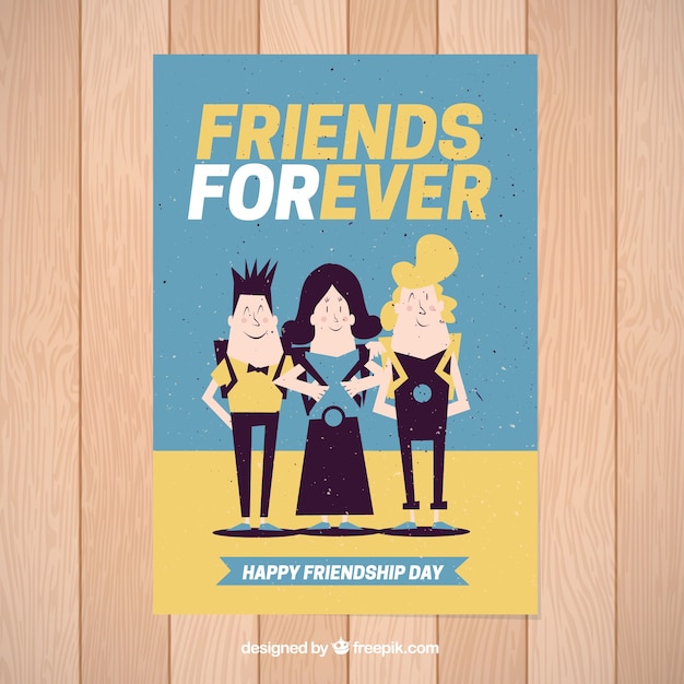 Vecteur gratuit friends forever carte