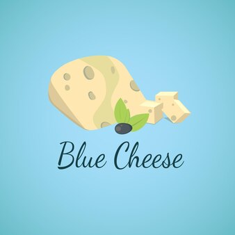 Fromage bleu vectoriel moules bleues sur fromage en tranches