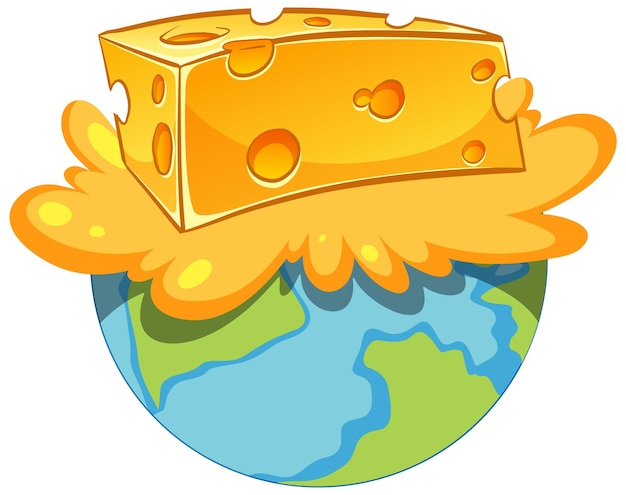 Vecteur gratuit fromage fondant avec le symbole de la terre