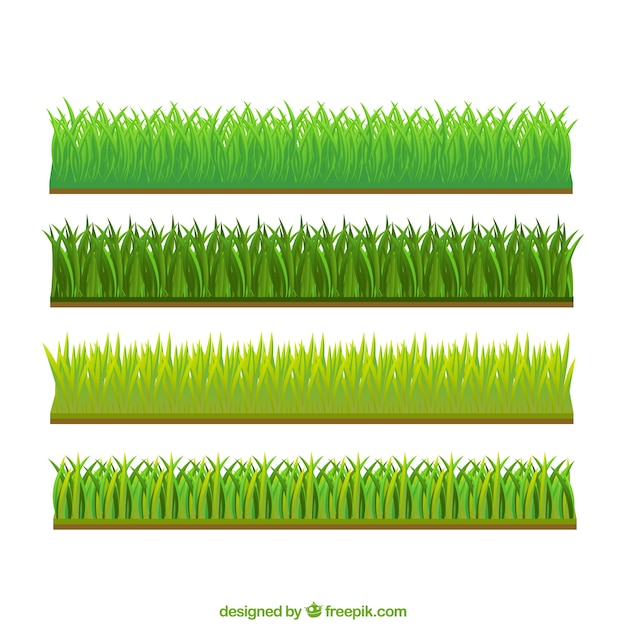 Vecteur gratuit frontières vertes de graminées