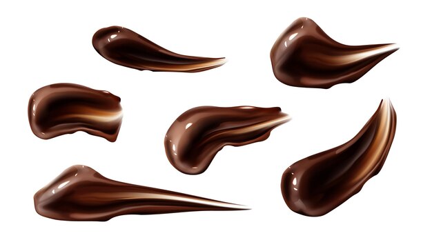 Frottis de ganache liquide marron coups de chocolat