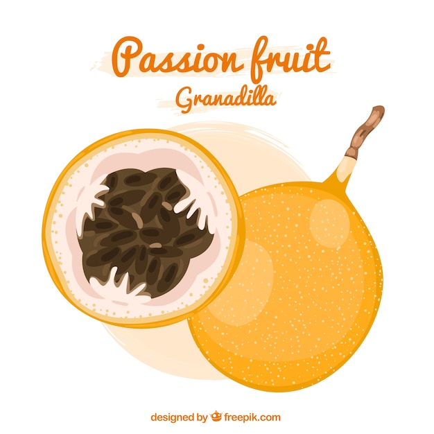 Vecteur gratuit fruit de la passion grenadille