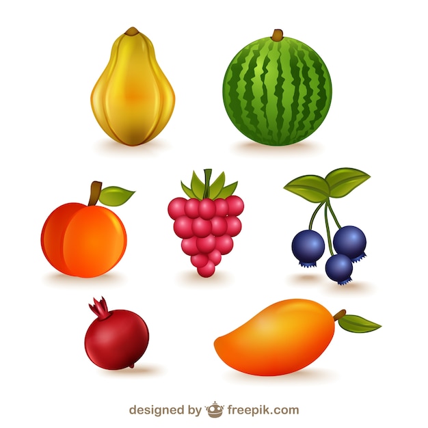 Vecteur gratuit fruits illustrations emballent