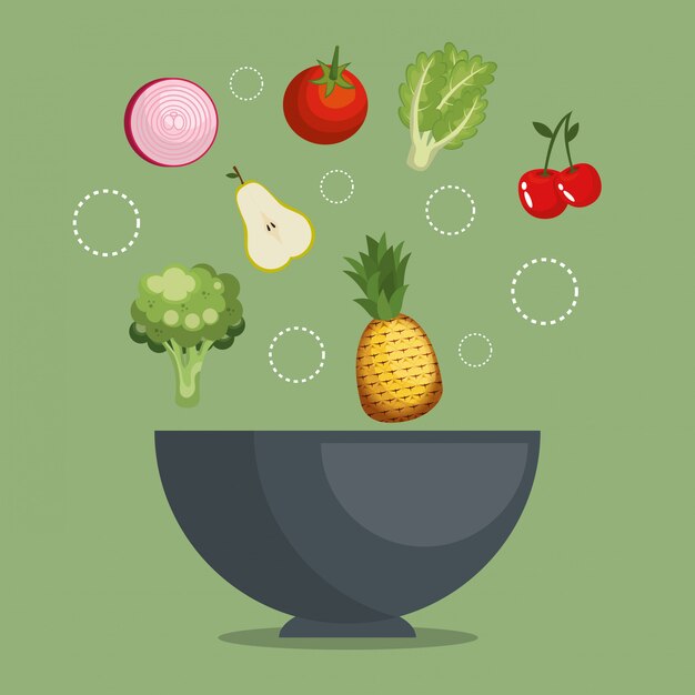 fruits et légumes nourriture saine