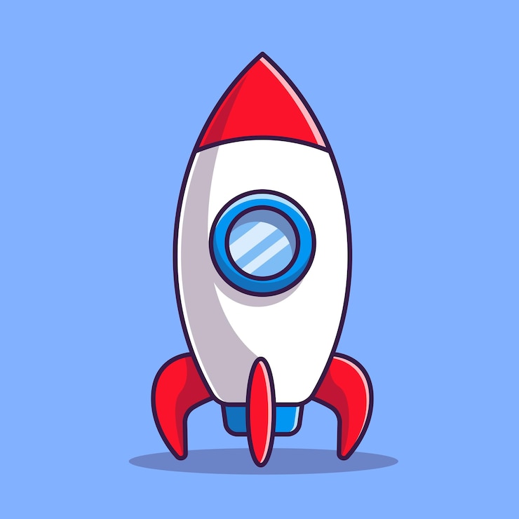 Vecteur gratuit fusée vaisseau spatial dessin animé vecteur icône illustration science technologie icône concept isolé plat
