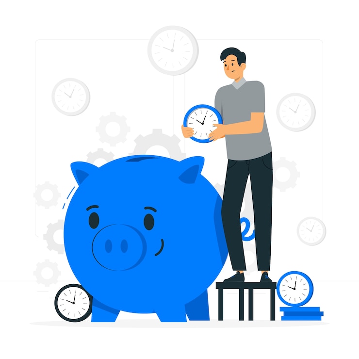 Vecteur gratuit gagner du temps concept illustration